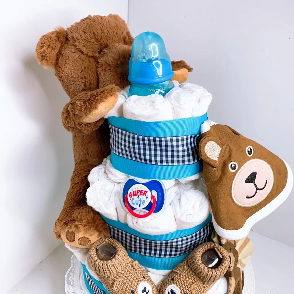 Teddy Bear Diaper Cake